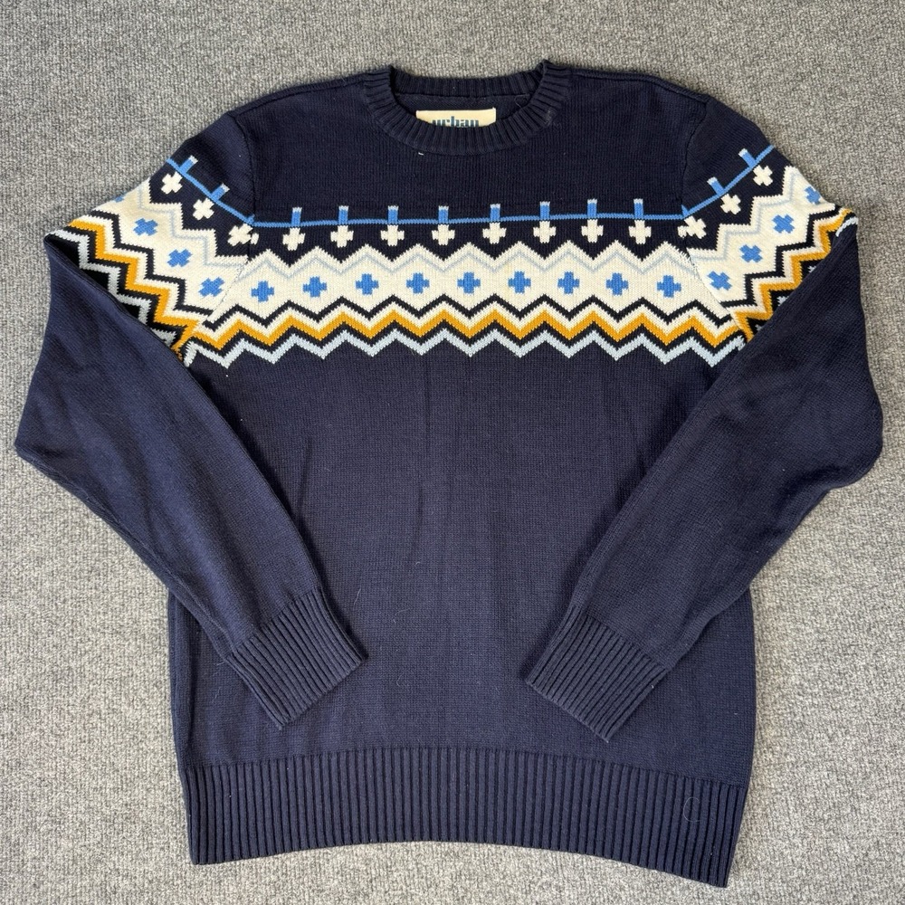 Urban Pipeline‎ Mens Knit Crew Neck Sweaters Arctic Navy Large Grandpa Sweater